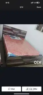 Brand new queen size without storage wooden bed with mattress availabl
