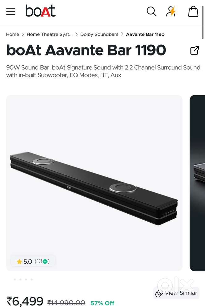 Boat Aavante 90W 1190 with inbuilt 2 sub woofers