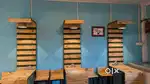 Wooden Café Table & Chair Set with Lights