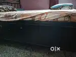 Full-Size Iron Bed with Storage and Mattress
