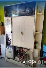 Cupboard with mandir n showcase