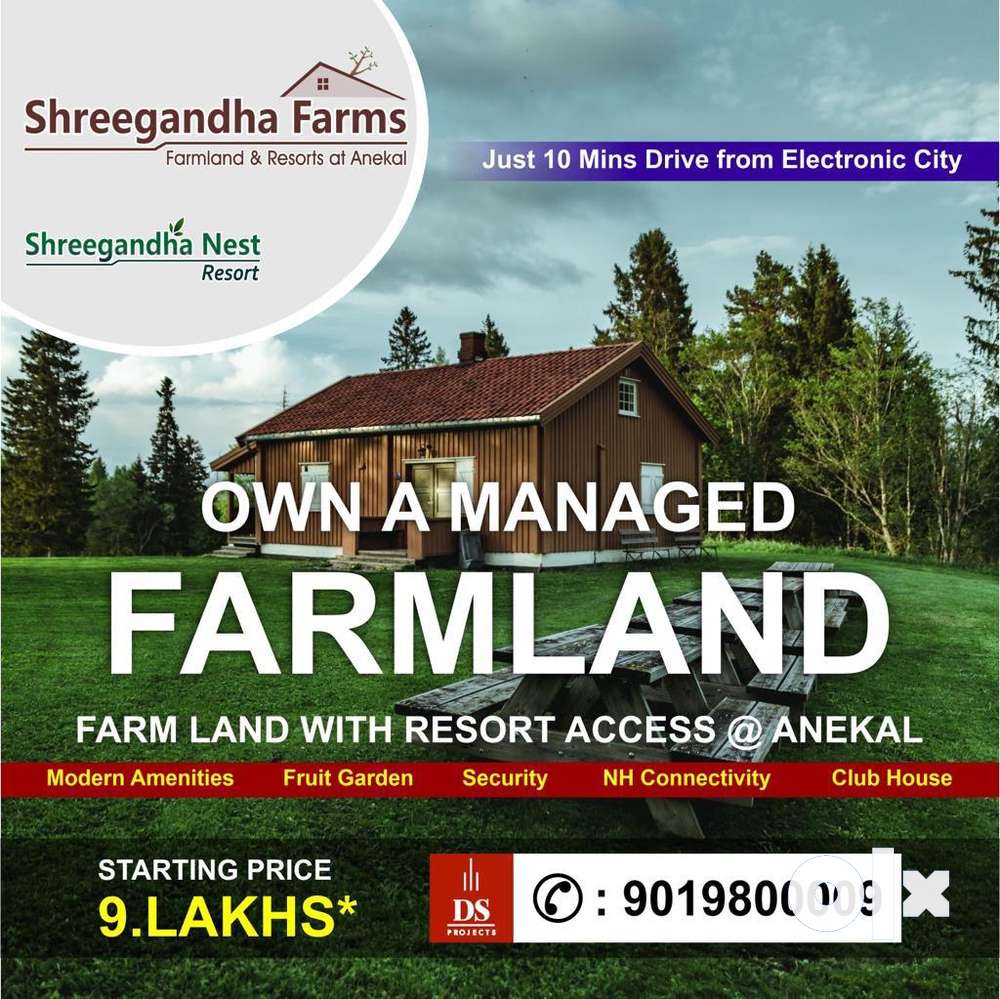 Farm land for sale for just 9 lacks onwards
