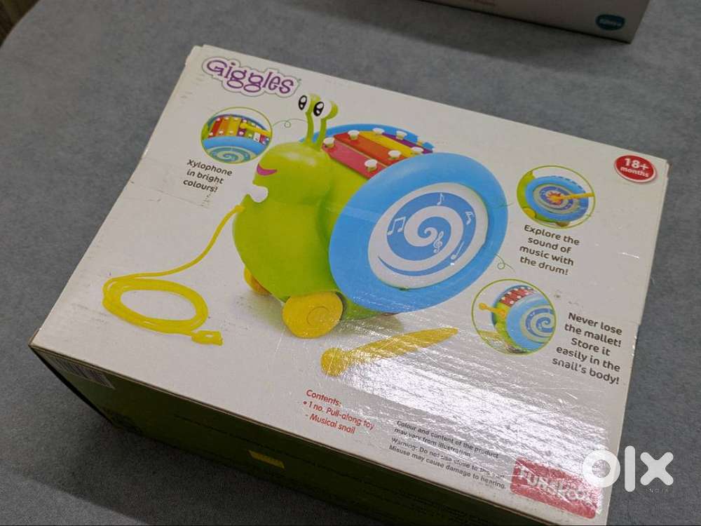 Baby toys blocks, snail and buggy