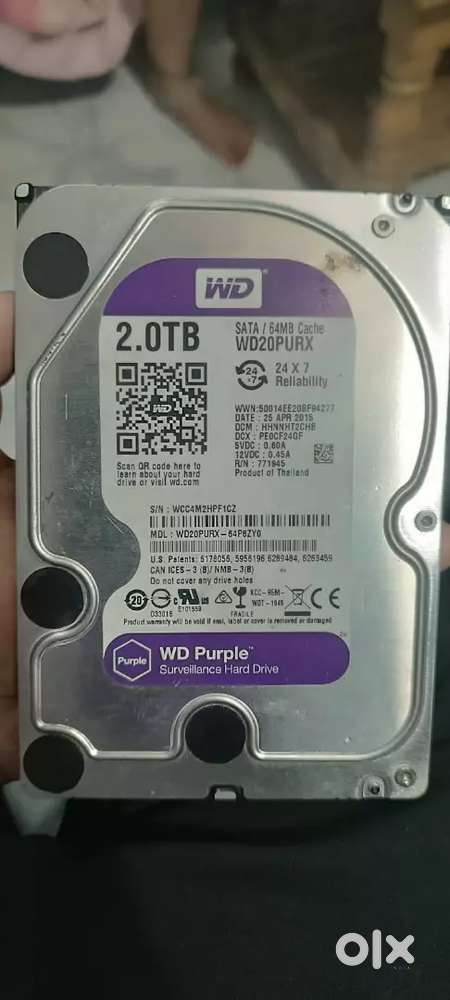 WD Purple 2TB Hard Disk (WD20PURX) – Perfect for CCTV/DVR