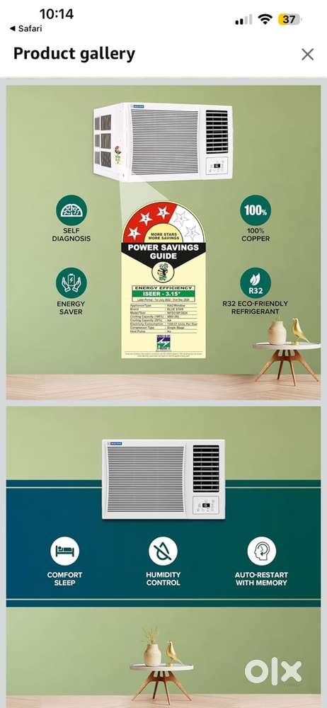 New 1.5 ton blue star Window AC