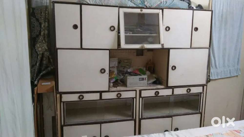 Wooden showcase and almari
