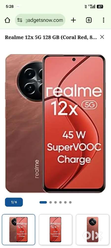New condition realme x 12 5g only two month old