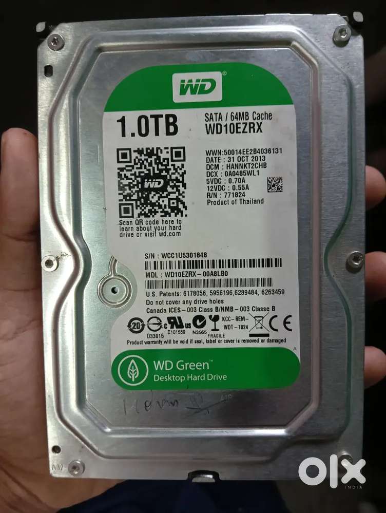 WD GREEN 5400RPM 1TB HARD DRIVE