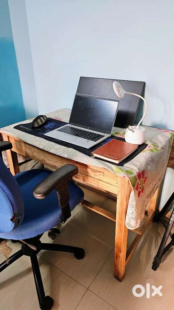 Solid wood study table with drawer