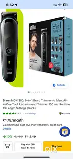 Sealed pack braun trimmer