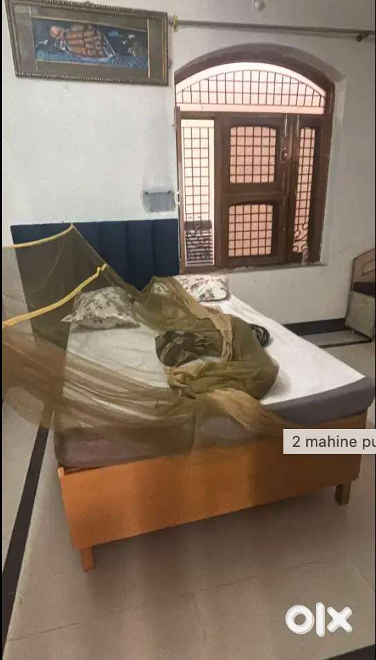 2 mahine purana lakdi ka bed boxes n gadda. (6.5 x 4 feet)