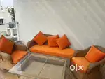 Bamboo cane 3+2 sofa with cushion and two set off cushan cover