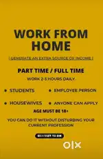 WORK FROM HOME FOR STUDENTS, housewife,job person