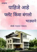 पाहिजे आहे फ्लॅट भाड्याने..