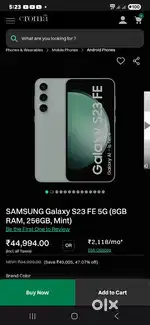 Samsung s23 fe 256 GB box bill