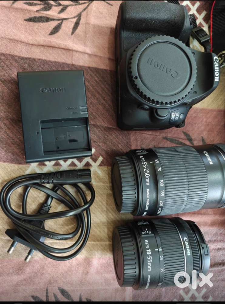Canon EOS 200D DSLR Camera with EF-S 18-55 mm and EF-S 55-250 mm Lens