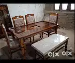 4 CHAIRS DINING TABLE WITH 2 SEATER BNCH AVAILABLE IN STARF FURNITURE