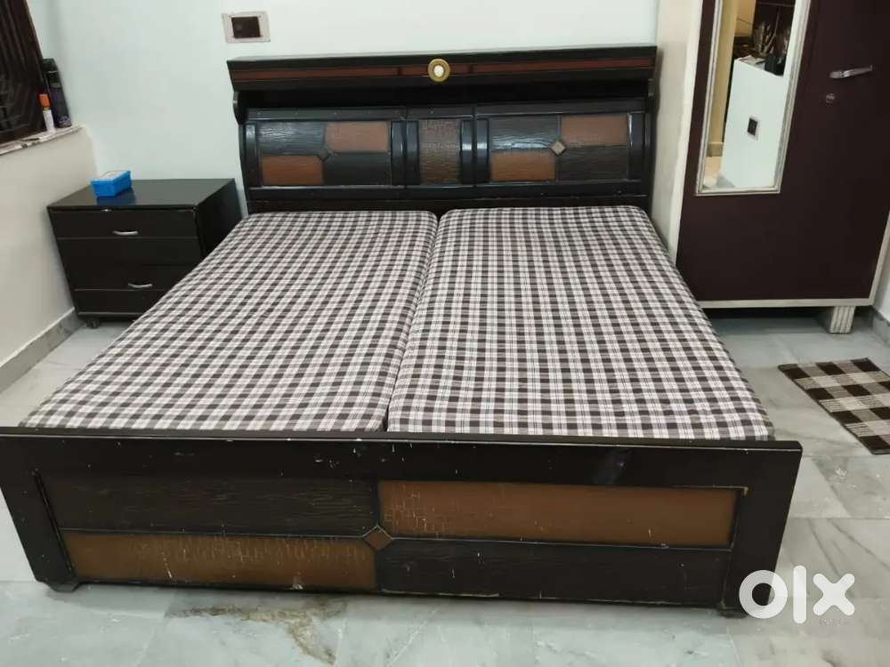 Double Bed with Mattress (Good Condition)
