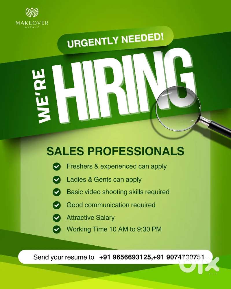 We are hiring Sales Professionals