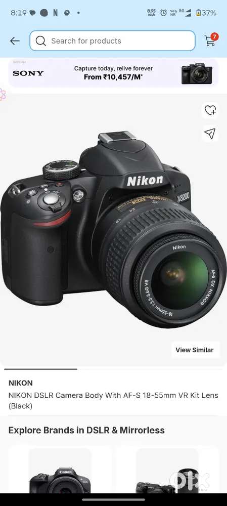 DSLR camera not used fresh box packed only 2 times used