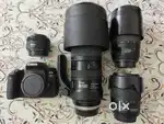 Canon 77d camera and lenses Tamron telephoto lens