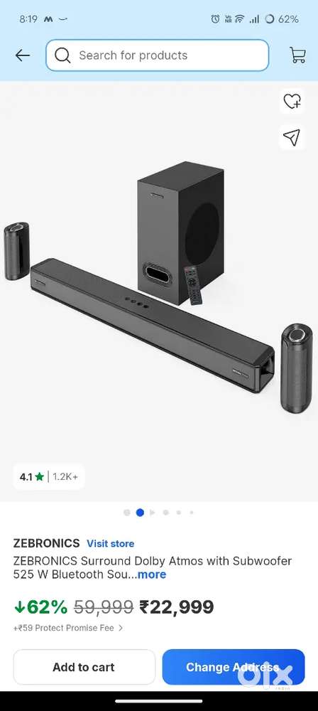 DOLBY ATOMS 5.1 sound bar Zebronics