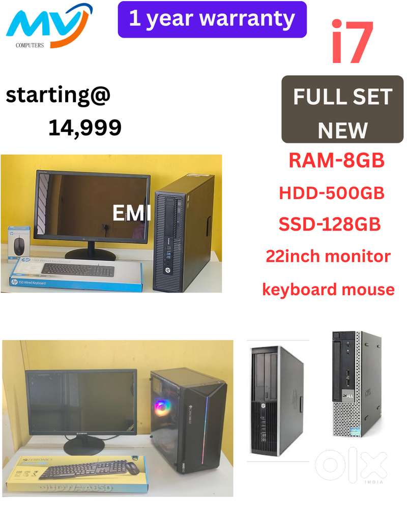 Full Set @ Low Price  CPU - Branded Intel  Hard Disk - 500GB