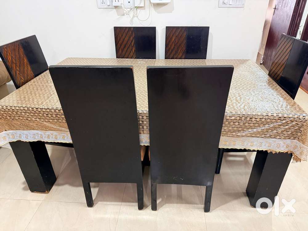 Teak wood 6 seater Dining Table and Cupboard for sale