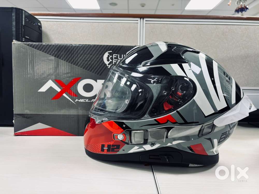 Axor Apex Hex-2 Dual Visor Helmet -Grey Red (L shell / XL padding)