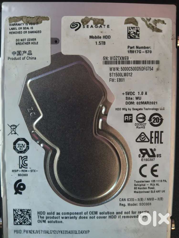 Seagate HDD 1.5tb