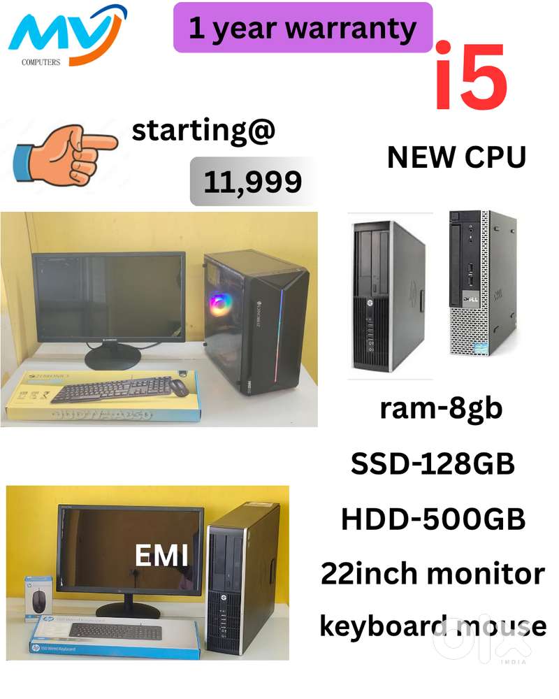 Keyboard Mous  Basic Software  Power Cable  Starting @11,999  offer s