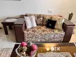 SOFA wooden - comfortable sitting, large seats, beautiful fabric
