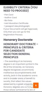 Honorary PHD Award at Jaipur India