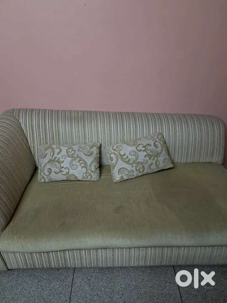 Green color soft sofa