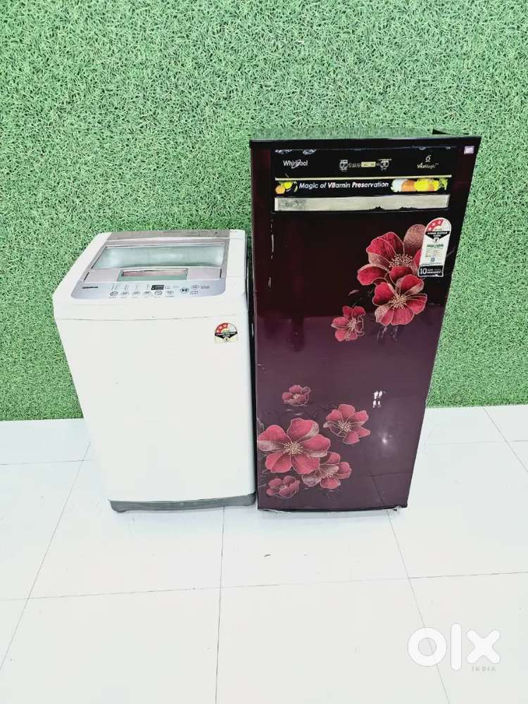 Lg top load washing machine & whirlpool refrigerator