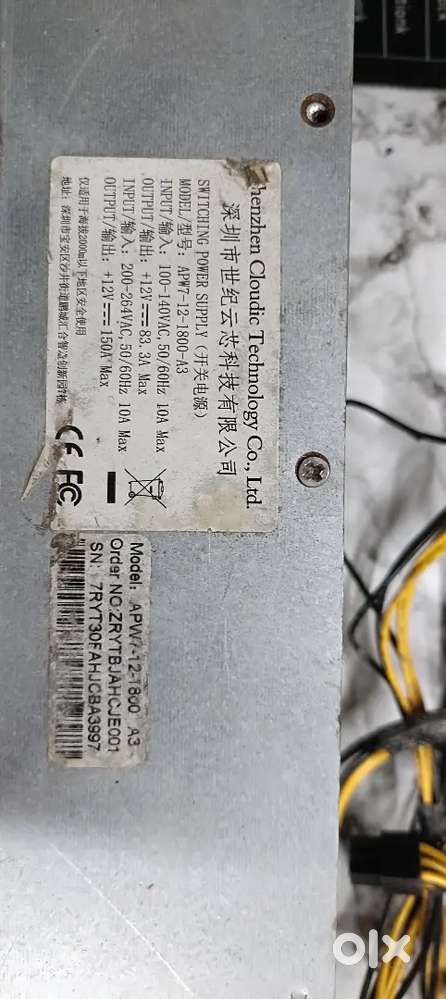 Mining Power Supply. 1800W. Bit Miner. 14 PCI E Cable.