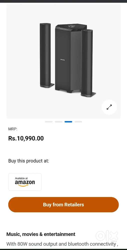 Philips 80W speaker Bluetooth, fm and aux