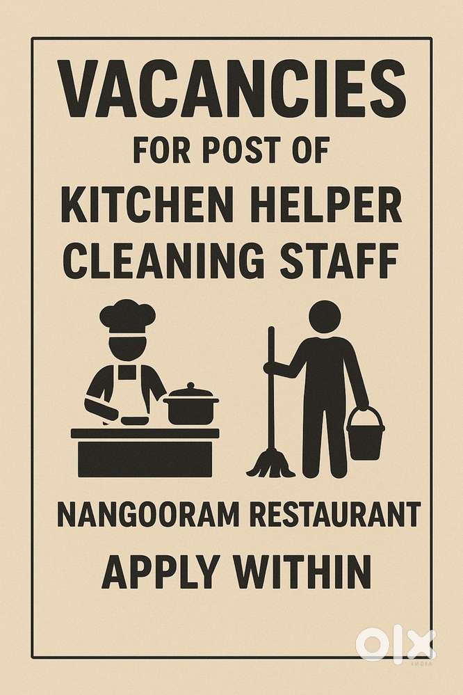 Kitchen helper and cleaning staff