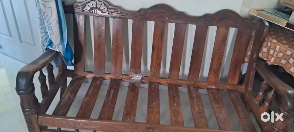 SOFA SET WITH TV STAND, WOODEN TABLE.