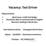 Need Taxi Driver in Calangute