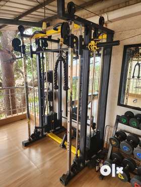 Functional trainer for all types of body workout, all dumbell sets, 100 kgs weights, 3 rods, adjusta...