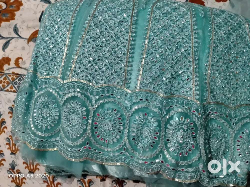 Blue colour lahenga for girls