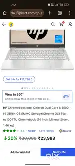 HP Chromebook full touch screen Laptop.