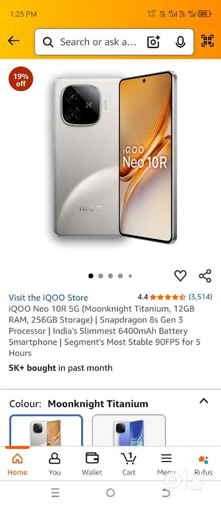 Urgent sale my phone IQ OO neo 10R