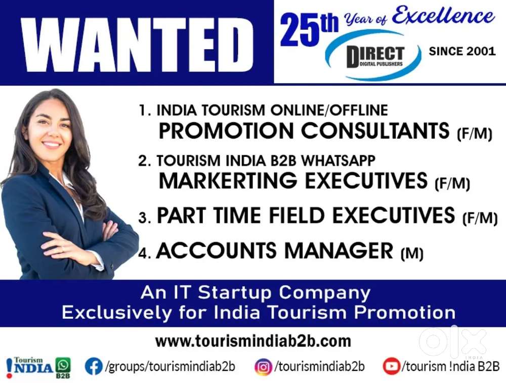 India Tourism Online/Offline Promotion consultant (F/M)