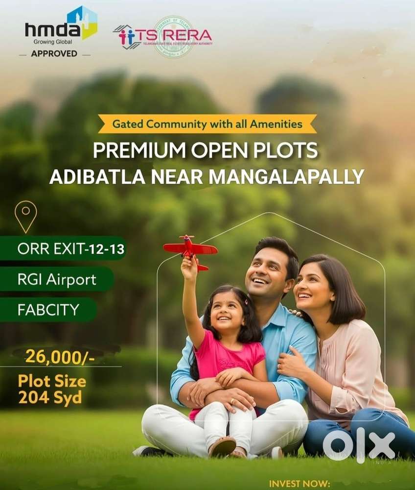 Hmda and rera open plots available near to near by tcs