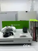 Microsoft Xbox One S 2TB White Console + Controller + Remote + 4 Xbox