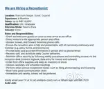 Hiring for Receptionist For a Clinic