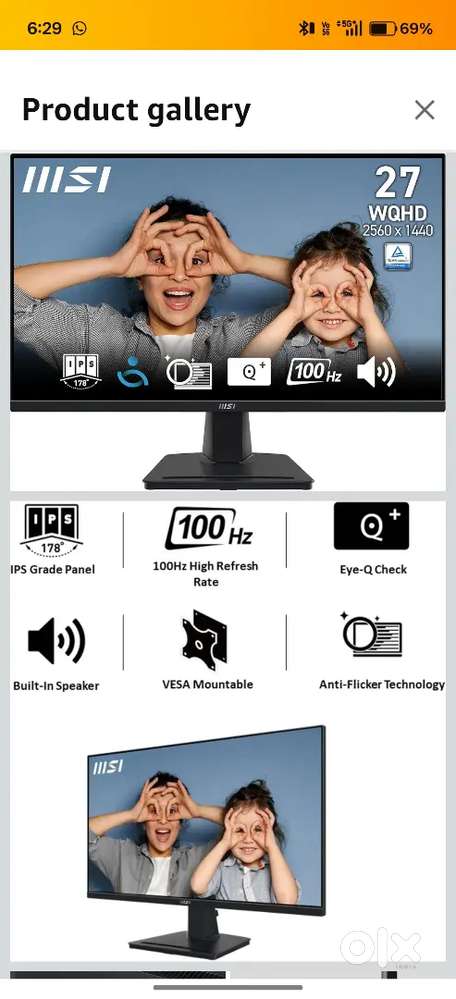 MSI Pro 27inch 2K QuadHD Monitor