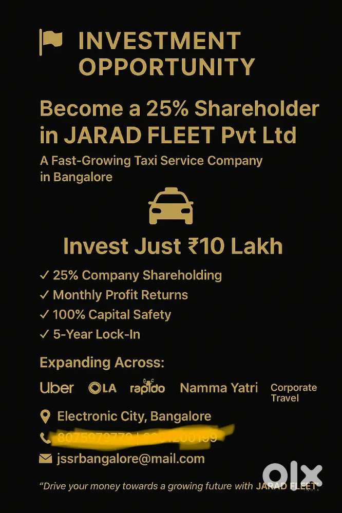 Investment opportunity in bangalore